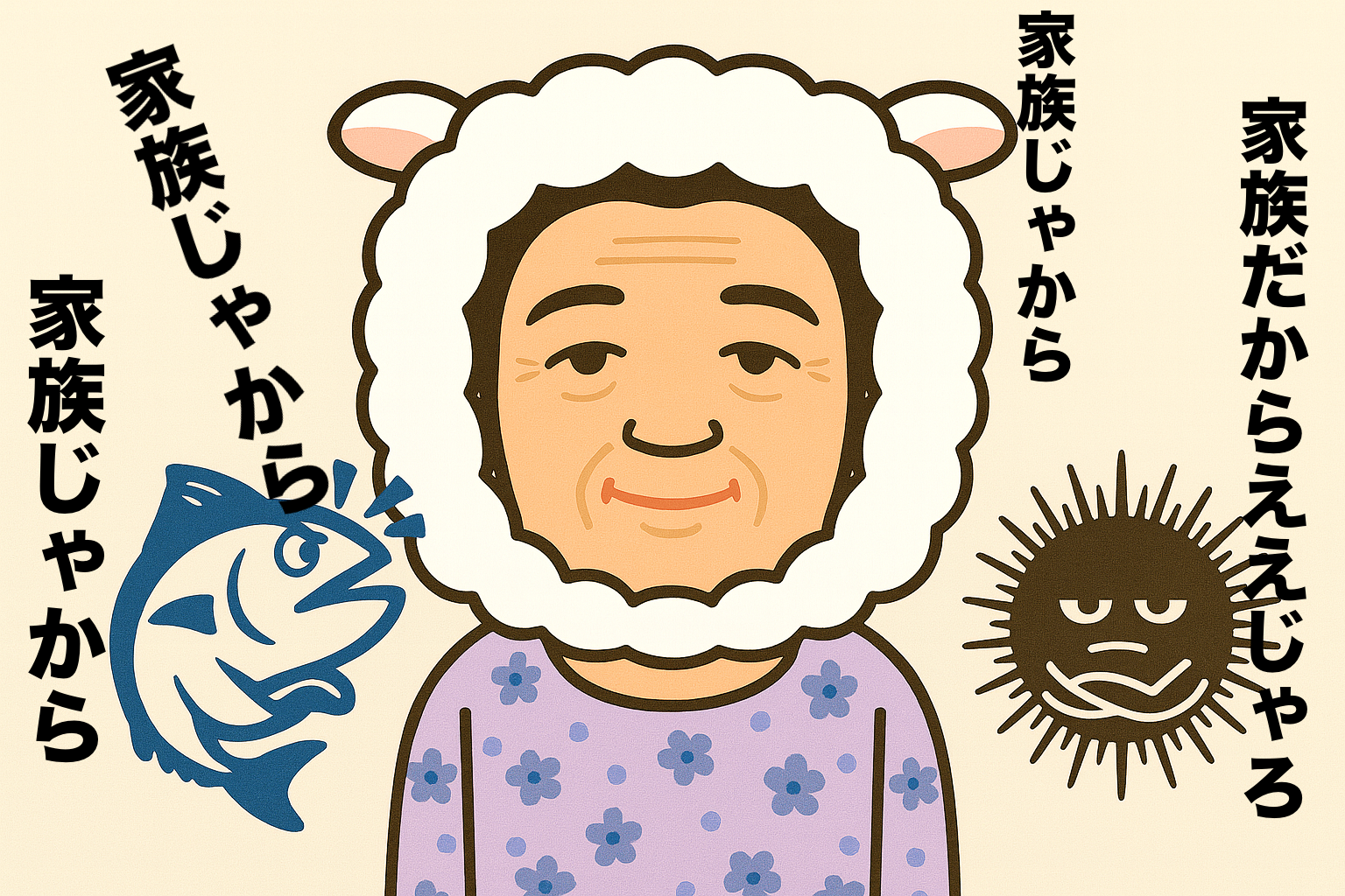 「家族だからええじゃろ経」を信仰する人たち